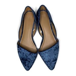Blue Velvet Flats